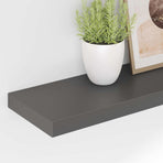 Floating Wall Shelves 4 pcs High Gloss Grey 80x23.5x3.8 cm MDF