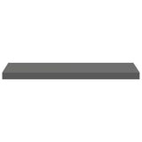 Floating Wall Shelves 4 pcs High Gloss Grey 80x23.5x3.8 cm MDF - Close-Up Angle