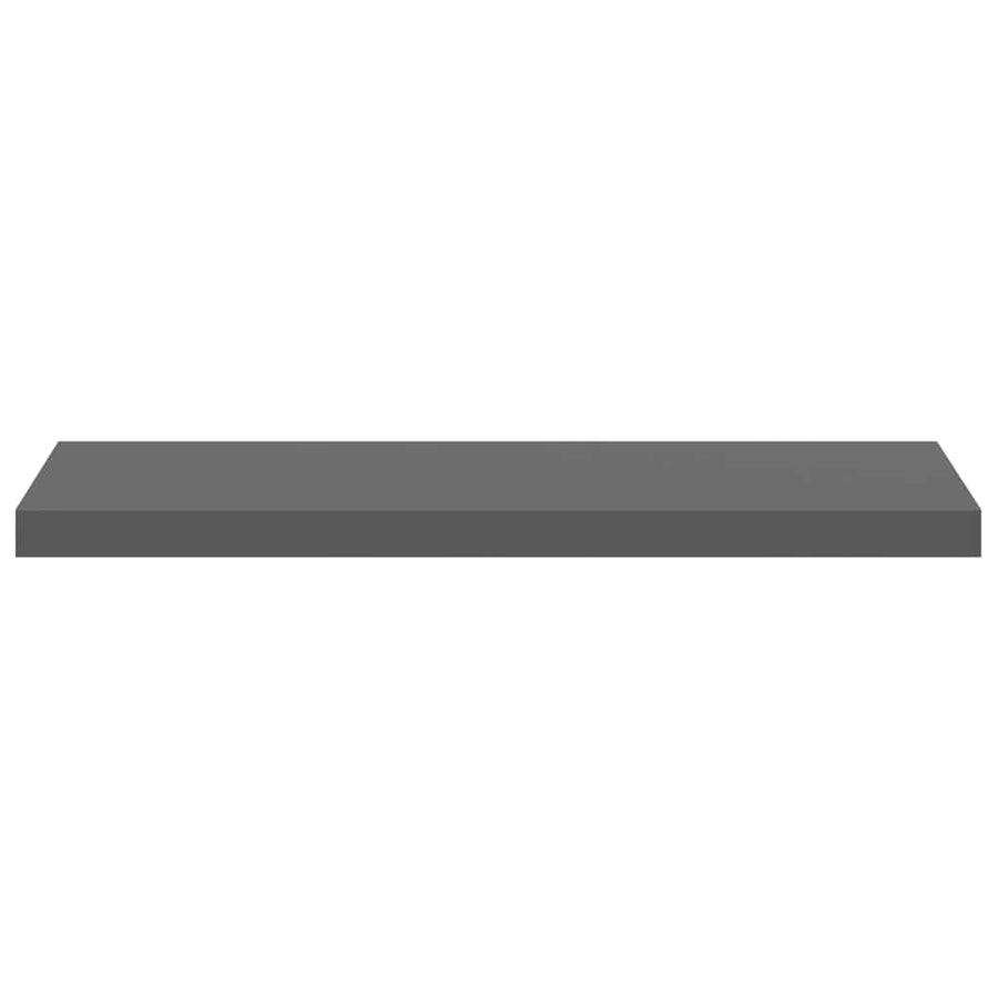 Floating Wall Shelves 4 pcs High Gloss Grey 80x23.5x3.8 cm MDF