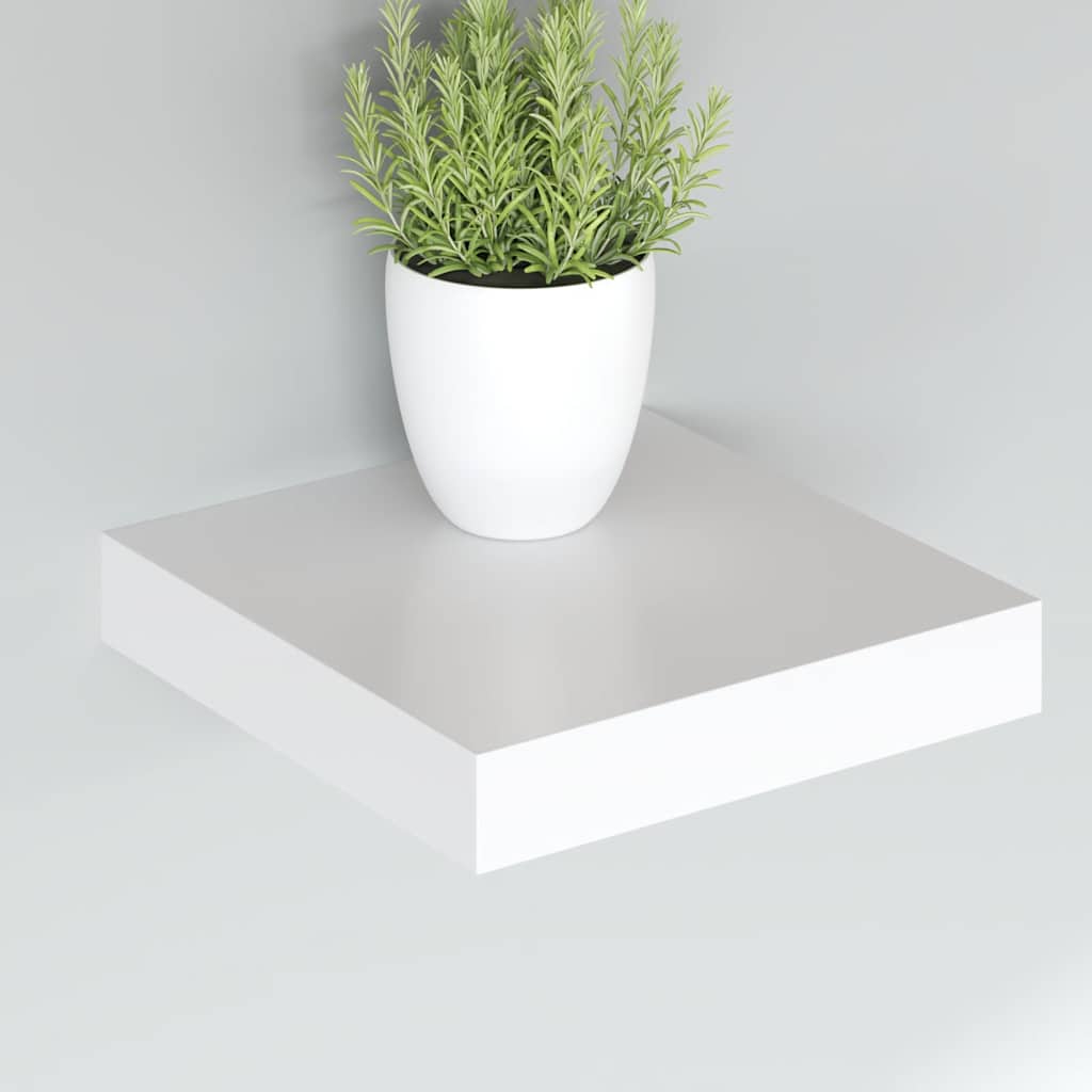 Floating Wall Shelf White 23x23.5x3.8 cm MDF