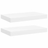 Floating Wall Shelves 2 pcs White 40x23.5x3.8 cm MDF