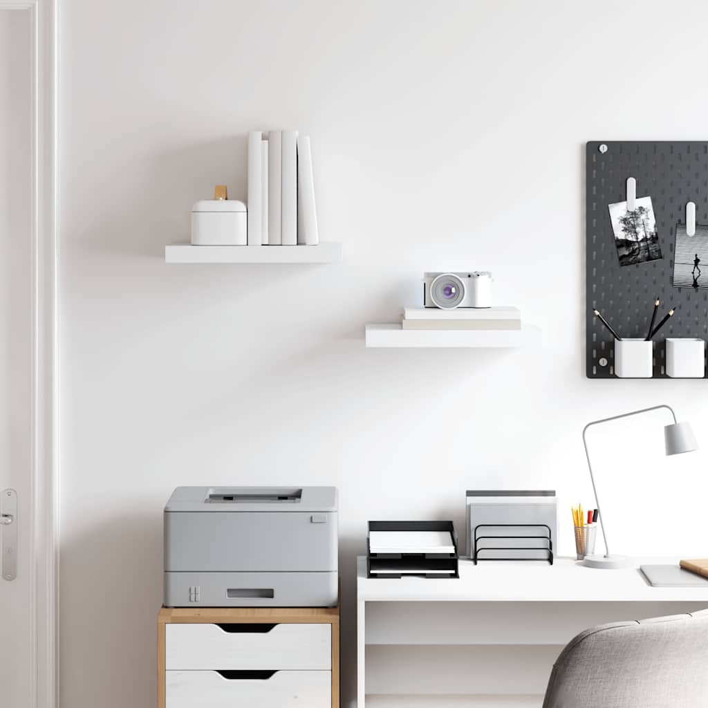 Floating Wall Shelves 2 pcs White 40x23.5x3.8 cm MDF