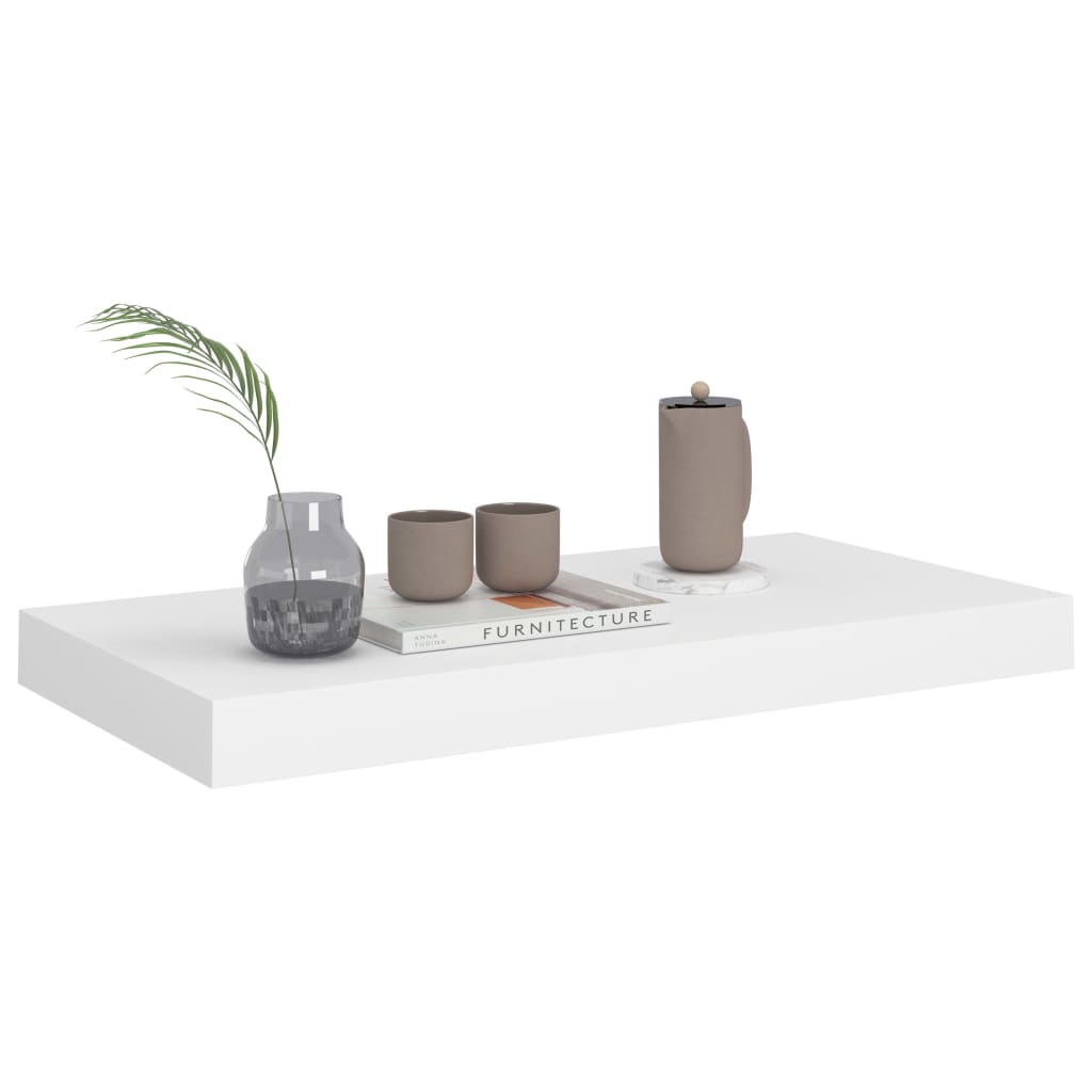 Floating Wall Shelf White 50x23.5x3.8 cm MDF