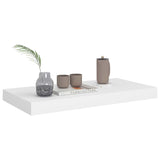 Floating Wall Shelves 2 pcs White 50x23x3.8 cm MDF - Close-Up Angle
