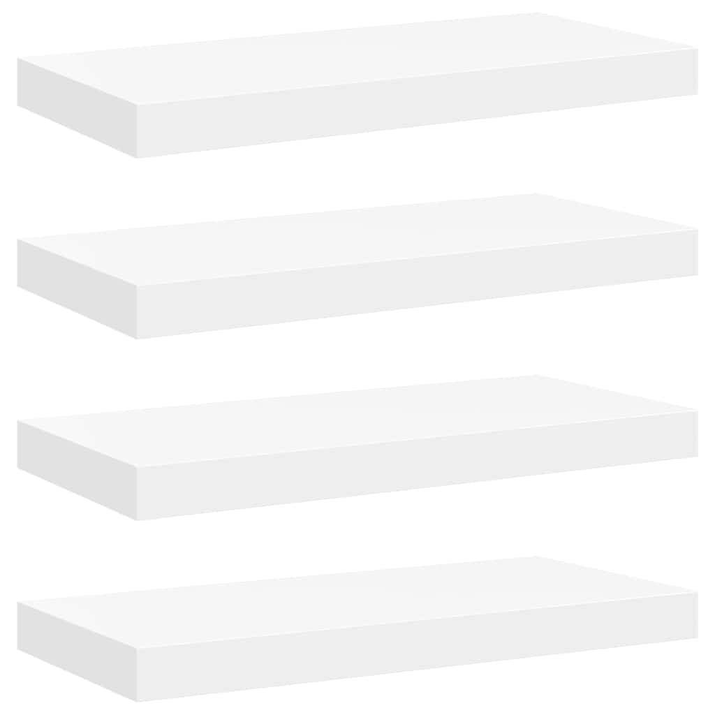 Floating Wall Shelves 4 pcs White 50x23.5x3.8 cm MDF