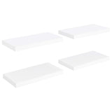 Floating Wall Shelves 4 pcs White 50x23x3.8 cm MDF - Front View