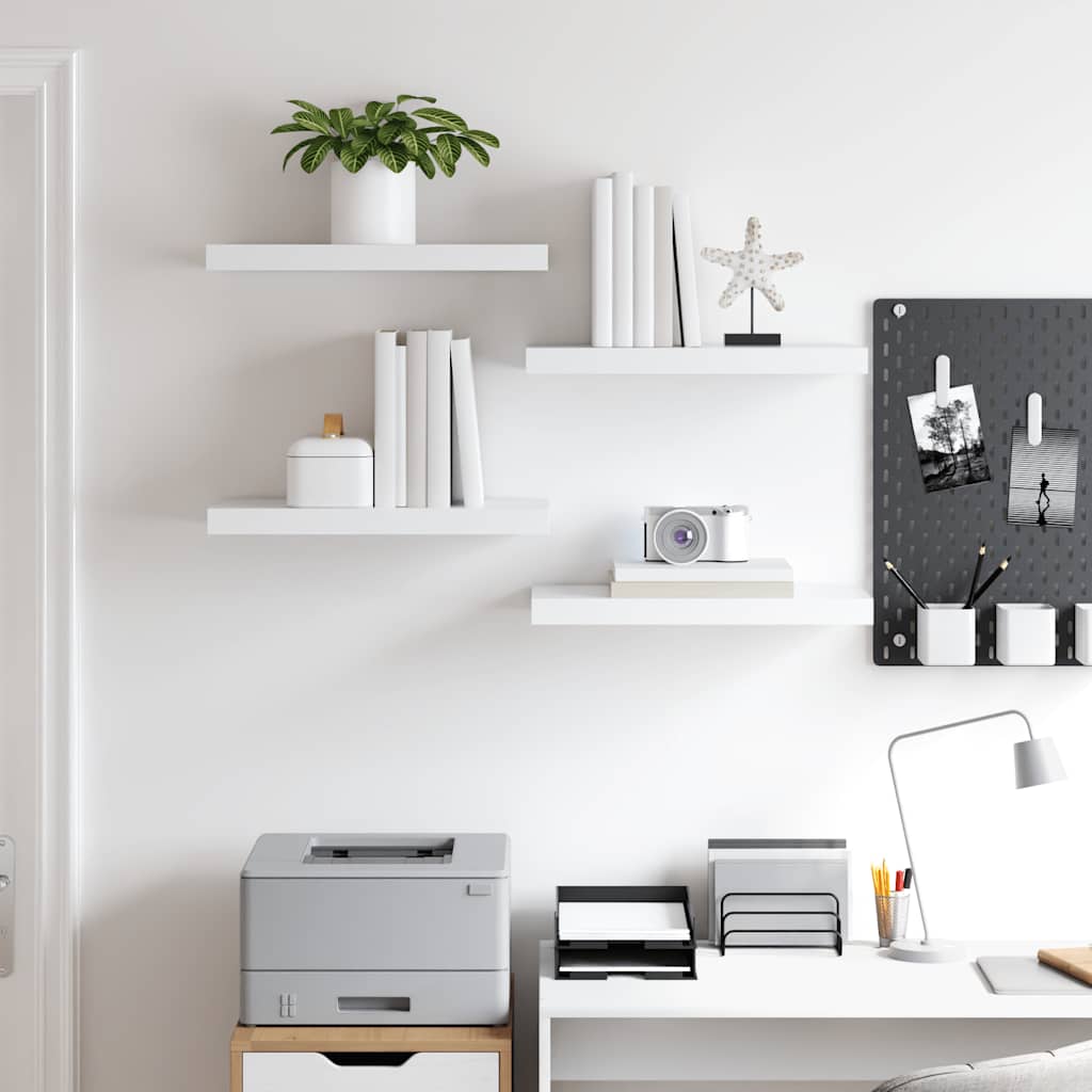 Floating Wall Shelves 4 pcs White 50x23.5x3.8 cm MDF