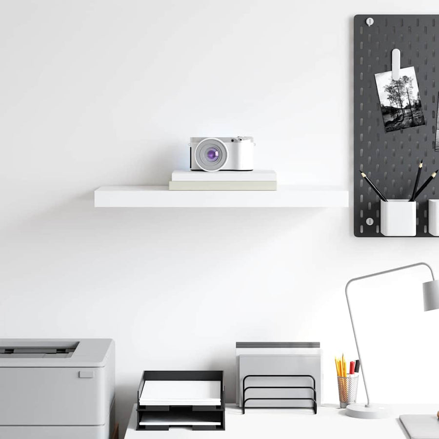 Floating Wall Shelf White 60x23.5x3.8 cm MDF