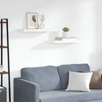 Floating Wall Shelves 2 pcs White 60x23.5x3.8 cm MDF