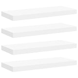 Floating Wall Shelves 4 pcs White 60x23.5x3.8 cm MDF - Front View