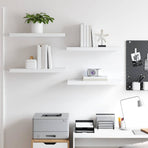 Floating Wall Shelves 4 pcs White 60x23.5x3.8 cm MDF