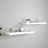 Floating Wall Shelves 2 pcs White 80x23.5x3.8 cm MDF