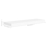 Floating Wall Shelves 4 pcs White 80x23.5x3.8 cm MDF - Low Angle