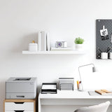 Floating Wall Shelf White 90x23.5x3.8 cm MDF