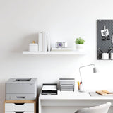 Floating Wall Shelf White 90x23.5x3.8 cm MDF - Side View