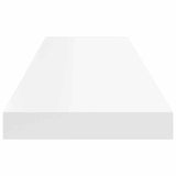 Floating Wall Shelf White 90x23.5x3.8 cm MDF - Close-Up Angle