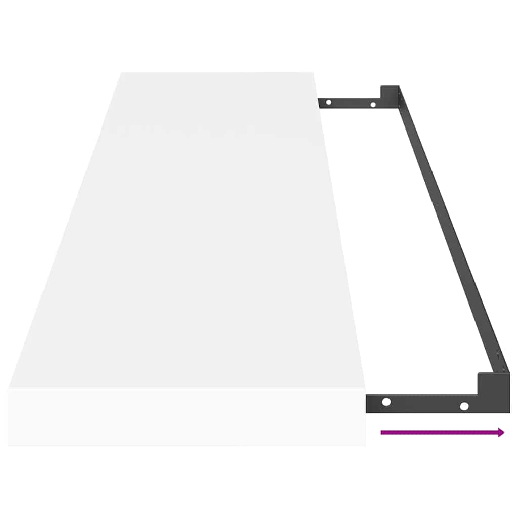 Floating Wall Shelf White 90x23.5x3.8 cm MDF