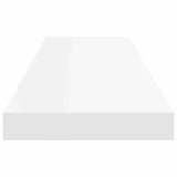 Floating Wall Shelves 2 pcs White 90x23.5x3.8 cm MDF - Low Angle
