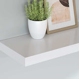 Floating Wall Shelves 4 pcs White 90x23.5x3.8 cm MDF - Top-Down View