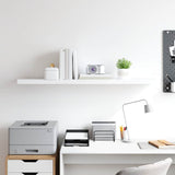 Floating Wall Shelf White 120x23.5x3.8 cm MDF