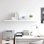 Floating Wall Shelf White 120x23.5x3.8 cm MDF
