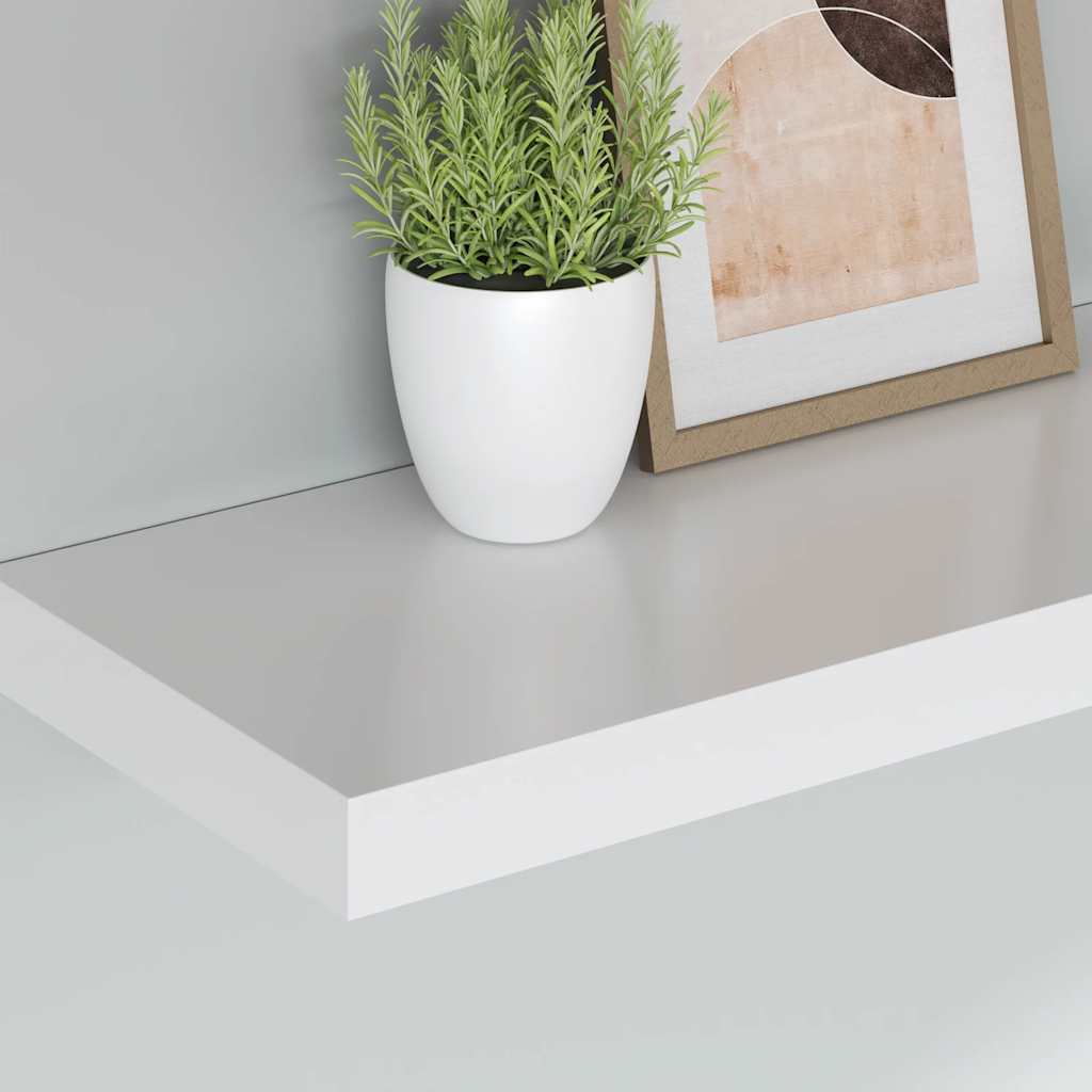 Floating Wall Shelf White 120x23.5x3.8 cm MDF