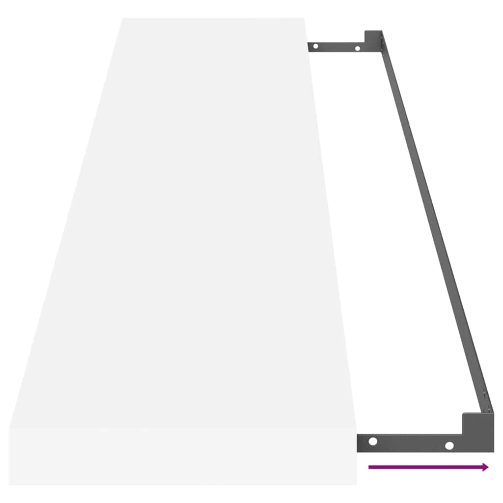 Floating Wall Shelf White 120x23.5x3.8 cm MDF