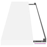 Floating Wall Shelf White 120x23.5x3.8 cm MDF - Extra Image