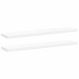 Floating Wall Shelves 2 pcs White 120x23.5x3.8 cm MDF - Front View