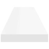 Floating Wall Shelves 2 pcs White 120x23.5x3.8 cm MDF - Low Angle