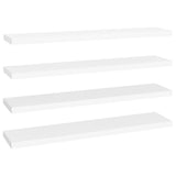 Floating Wall Shelves 4 pcs White 120x23.5x3.8 cm MDF