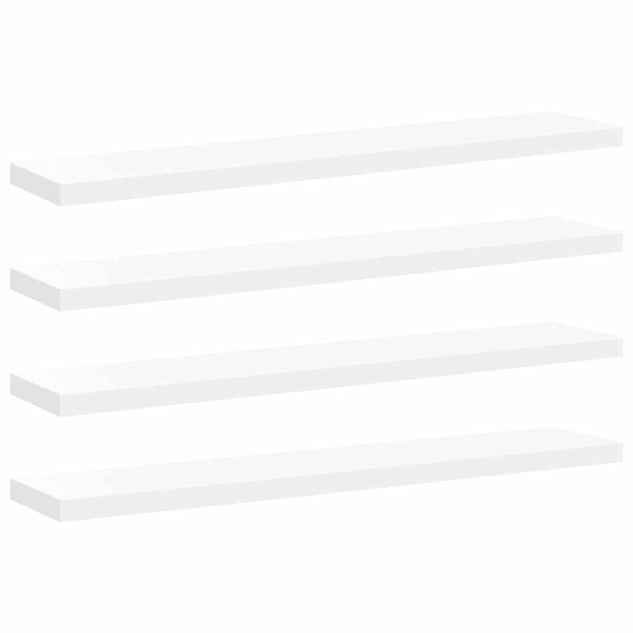 Floating Wall Shelves 4 pcs White 120x23.5x3.8 cm MDF