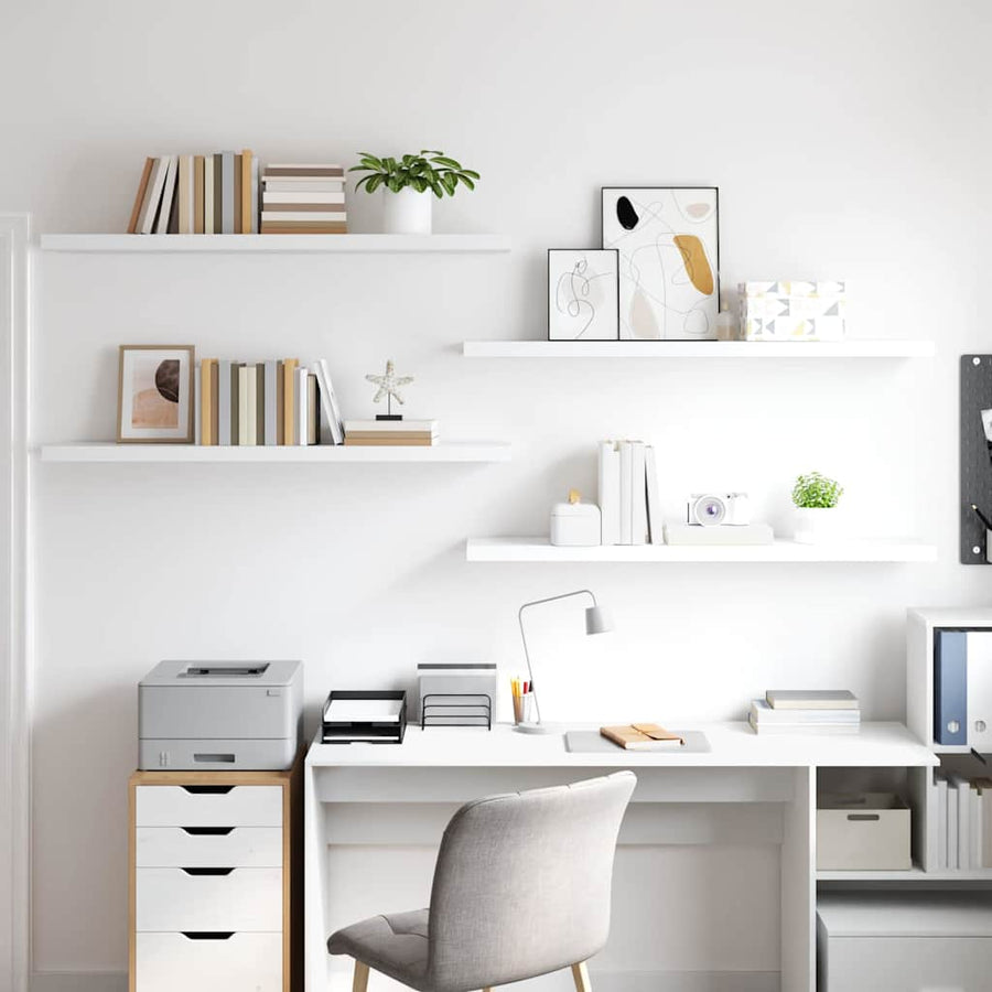 Floating Wall Shelves 4 pcs White 120x23.5x3.8 cm MDF