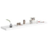 Floating Wall Shelves 4 pcs White 120x23.5x3.8 cm MDF - Close-Up Angle