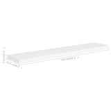 Floating Wall Shelves 4 pcs White 120x23.5x3.8 cm MDF - Low Angle