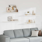 Floating Wall Shelves 4 pcs White 120x23.5x3.8 cm MDF