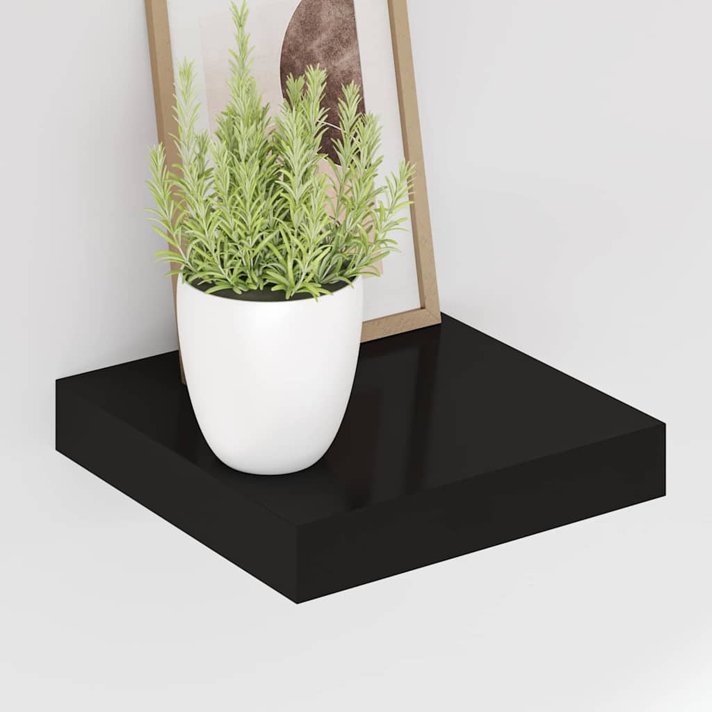 Floating Wall Shelf Black 23x23,5x3,8 cm MDF