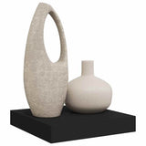 Floating Wall Shelf Black 23x23,5x3,8 cm MDF - 45-Degree Angle