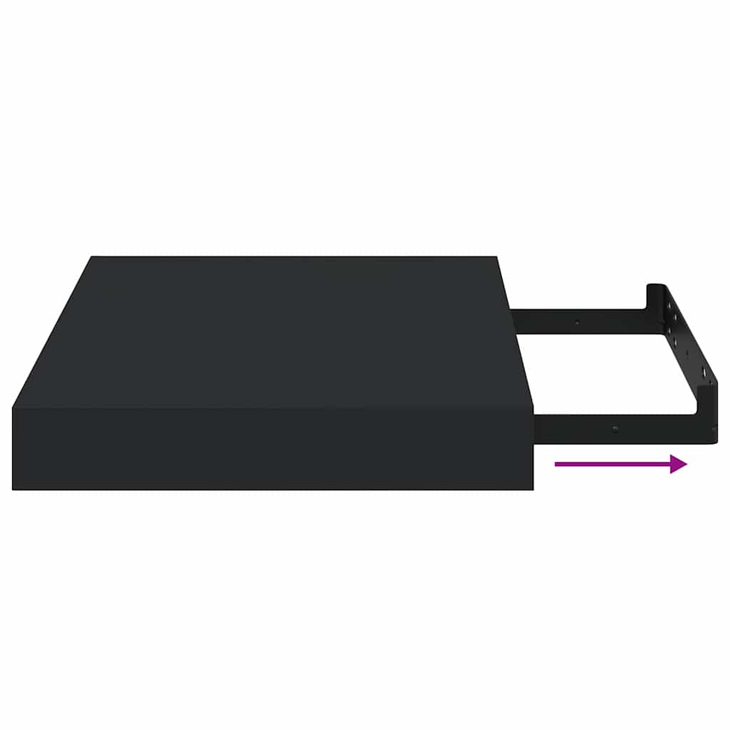 Floating Wall Shelf Black 23x23,5x3,8 cm MDF