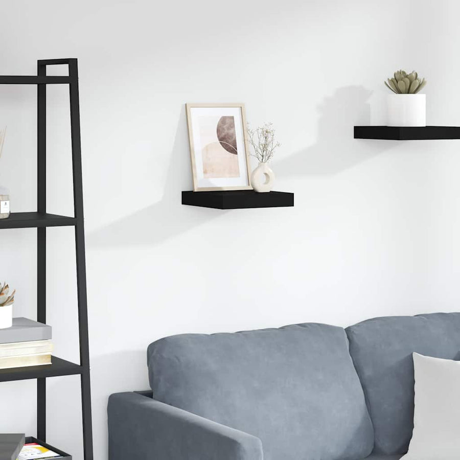 Floating Wall Shelf Black 23x23,5x3,8 cm MDF