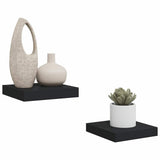 Floating Wall Shelves 2 pcs Black 23x23,5x3,8 cm MDF - 45-Degree Angle