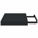 Floating Wall Shelves 2 pcs Black 23x23,5x3,8 cm MDF
