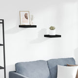 Floating Wall Shelves 2 pcs Black 23x23,5x3,8 cm MDF