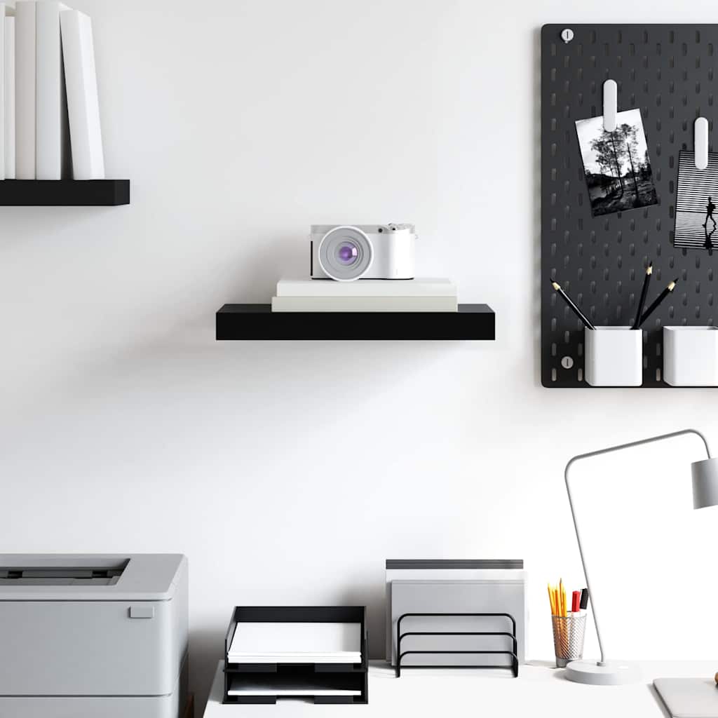 Floating Wall Shelf Black 40x23x3,8 cm MDF