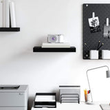 Floating Wall Shelf Black 40x23x3,8 cm MDF - Side View