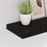 Floating Wall Shelf Black 40x23x3,8 cm MDF - Top-Down View