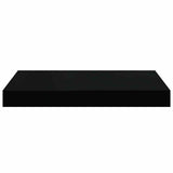 Floating Wall Shelf Black 40x23x3,8 cm MDF - Rear View