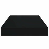 Floating Wall Shelf Black 40x23x3,8 cm MDF - Close-Up Angle