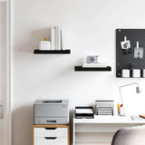 Floating Wall Shelves 2 pcs Black 40x23x3,8 cm MDF - Side View