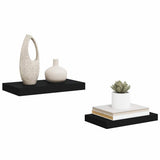 Floating Wall Shelves 2 pcs Black 40x23x3,8 cm MDF - 45-Degree Angle